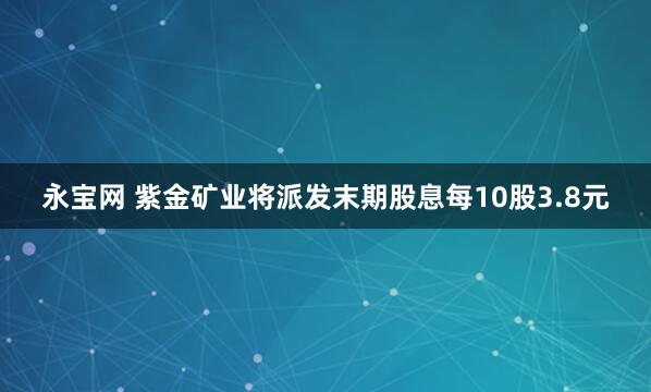 永宝网 紫金矿业将派发末期股息每10股3.8元