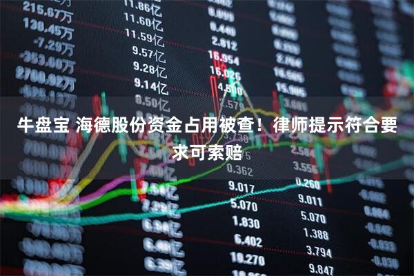 牛盘宝 海德股份资金占用被查！律师提示符合要求可索赔