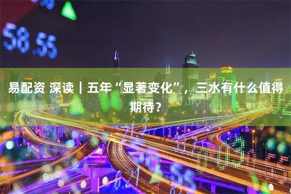易配资 深读｜五年“显著变化”，三水有什么值得期待？