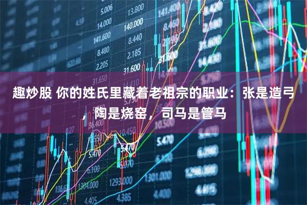趣炒股 你的姓氏里藏着老祖宗的职业：张是造弓，陶是烧窑，司马是管马